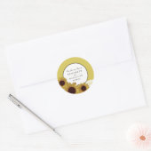 Zonnebloemen en  Lace Wedding Ronde Sticker (Envelop)