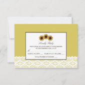 Zonnebloemen en Lace Wedding RSVP (Voorkant)