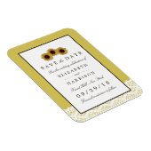 Zonnebloemen en  Lace Wedding Save the Date Magneet (Rechterzijde)