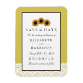Zonnebloemen en  Lace Wedding Save the Date Magneet (Verticaal)