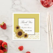 Zonnebloemen en  Lace Wedding Servetten (Insitu)