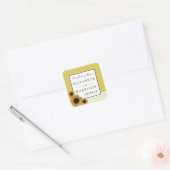 Zonnebloemen en  Lace Wedding Vierkante Sticker (Envelop)