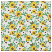 Zonnebloemen en Ladybugs-patroon Stof (Swatch)