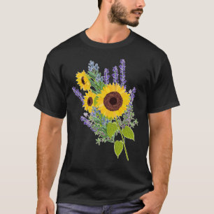 Zonnebloemen en Lavender Bouquet T-shirt