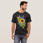 Zonnebloemen en Lavender Bouquet T-shirt (Voorkant volledig)