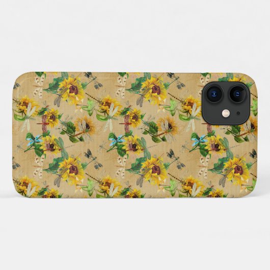 zonnebloemen en libellen Case-Mate iPhone case (Achterkant (horizontaal))
