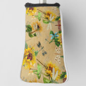  zonnebloemen en libellen golfheadcover (Draai 90)
