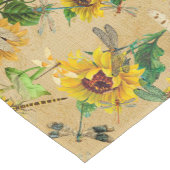 zonnebloemen en libellen korte tafelloper (Hoek)