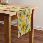  zonnebloemen en libellen korte tafelloper (Voorbeeld)