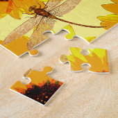 Zonnebloemen en libellen; legpuzzel (Zijkant)