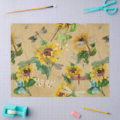  zonnebloemen en libellen Ontwerpen Tissuepapier (Craft)