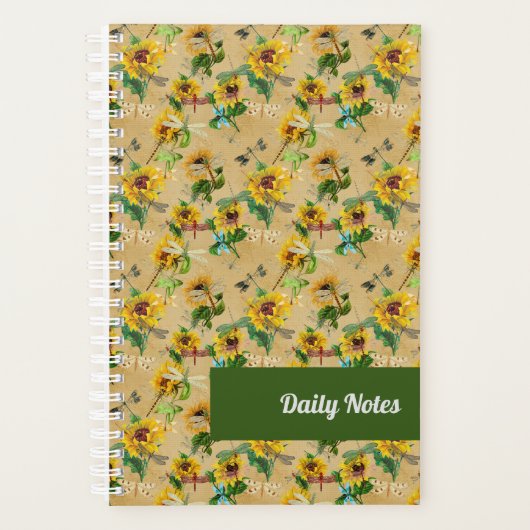  zonnebloemen en libellen planner (Voorkant)