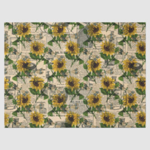 Zonnebloemen en libellen Reeks Design 14 Tissuepapier