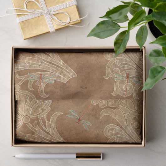 Zonnebloemen en libellen Reeks Design 15 Tissuepapier (Geschenk)