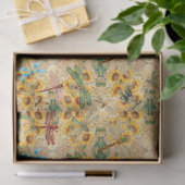 Zonnebloemen en libellen Reeks Design 1 Tissuepapier (Geschenk)