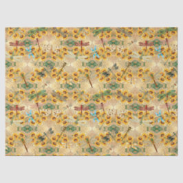 Zonnebloemen en libellen Reeks Design 1 Tissuepapier
