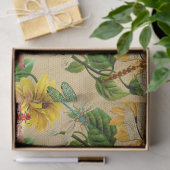 Zonnebloemen en libellen Reeks Design 2 Tissuepapier (Geschenk)