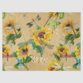 Zonnebloemen en libellen Reeks Design 2 Tissuepapier (Voorkant)