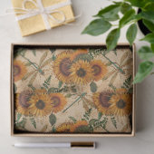 Zonnebloemen en libellen Reeks Design 3 Tissuepapier (Geschenk)