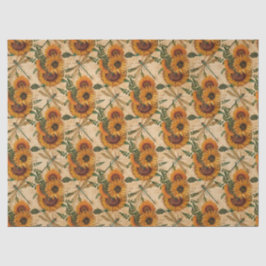 Zonnebloemen en libellen Reeks Design 3 Tissuepapier