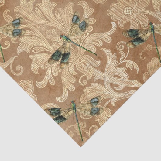 Zonnebloemen en libellen Reeks Design 8 Tissuepapier (Detail)