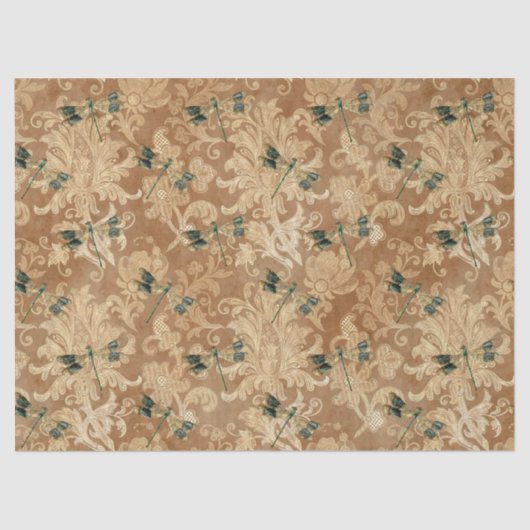 Zonnebloemen en libellen Reeks Design 8 Tissuepapier (Voorkant)