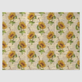 Zonnebloemen en Libellen Serie Design 16 Tissuepapier