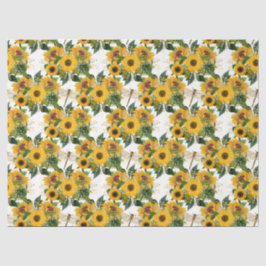 Zonnebloemen en Libellen Serie Design 17 Tissuepapier