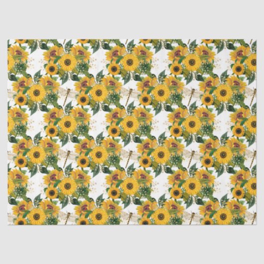 Zonnebloemen en Libellen Serie Design 17 Tissuepapier (Voorkant)