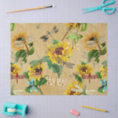 Zonnebloemen en Libellen Serie Design 2 Tissuepapier (Craft)
