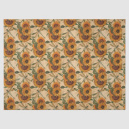 Zonnebloemen en Libellen Serie Design 3 Tissuepapier