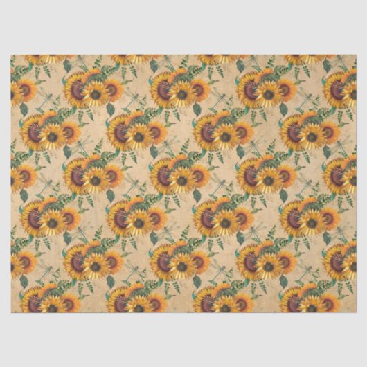 Zonnebloemen en Libellen Serie Design 6 Tissuepapier (Voorkant)
