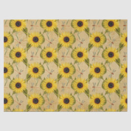 Zonnebloemen en Libellen Serie Design 7 Tissuepapier