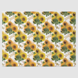 Zonnebloemen en Libellen Serie Ontwerp 11 Tissuepapier