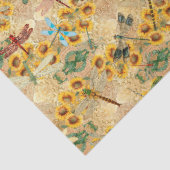 Zonnebloemen en Libellen Serie Ontwerp 1 Tissuepapier (Detail)