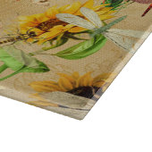  zonnebloemen en libellen snijplank (Hoek)