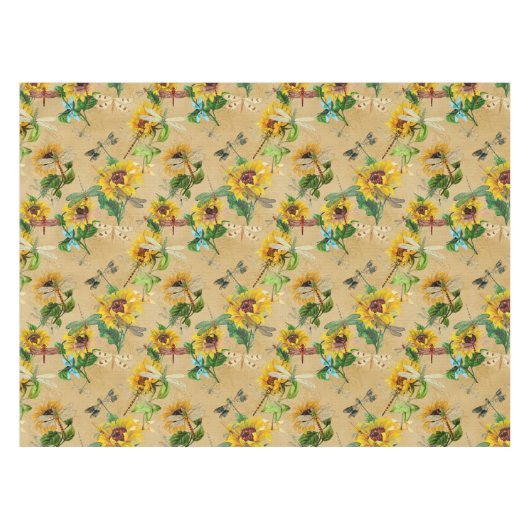 zonnebloemen en libellen tafelkleed (Voorkant (Horizontaal))