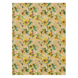  zonnebloemen en libellen tafelkleed