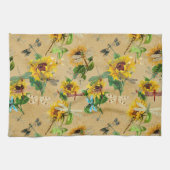zonnebloemen en libellen theedoek (Horizontaal)