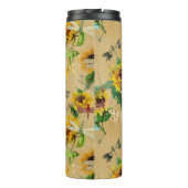 zonnebloemen en libellen thermosbeker (Achterkant)