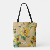 zonnebloemen en libellen tote bag (Achterkant)