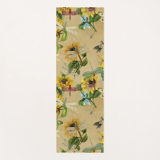 zonnebloemen en libellen yogamat (Voorkant)