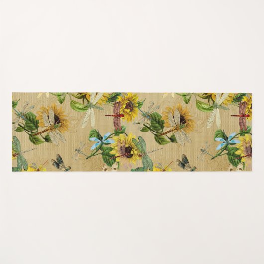 zonnebloemen en libellen yogamat (Voorkant (horizontaal))