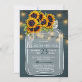 Zonnebloemen en lichten rustiek landelijk paar dou kaart (Voorkant)