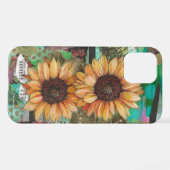 Zonnebloemen en -liedjes iPhone hoesje (Achterkant horizontaal)