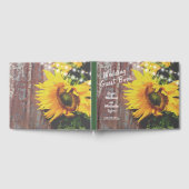 Zonnebloemen en lights Rustic Country Wedding Gastenboek (Volledig)