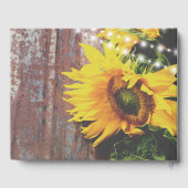 Zonnebloemen en lights Rustic Country Wedding Gastenboek (Achterkant)