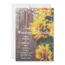 Zonnebloemen en lights Rustic Country Wedding