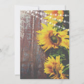 Zonnebloemen en lights Rustic Country Wedding Kaart (Achterkant)