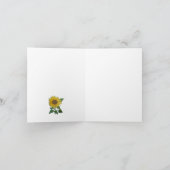 Zonnebloemen en likeuren in Blauw en Witte Vase Kaart (Binnen)